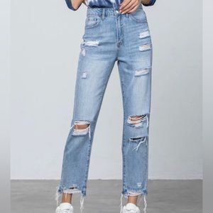 Insane Gene High Waisted Distressed Girlfriend Jeans Size Medium